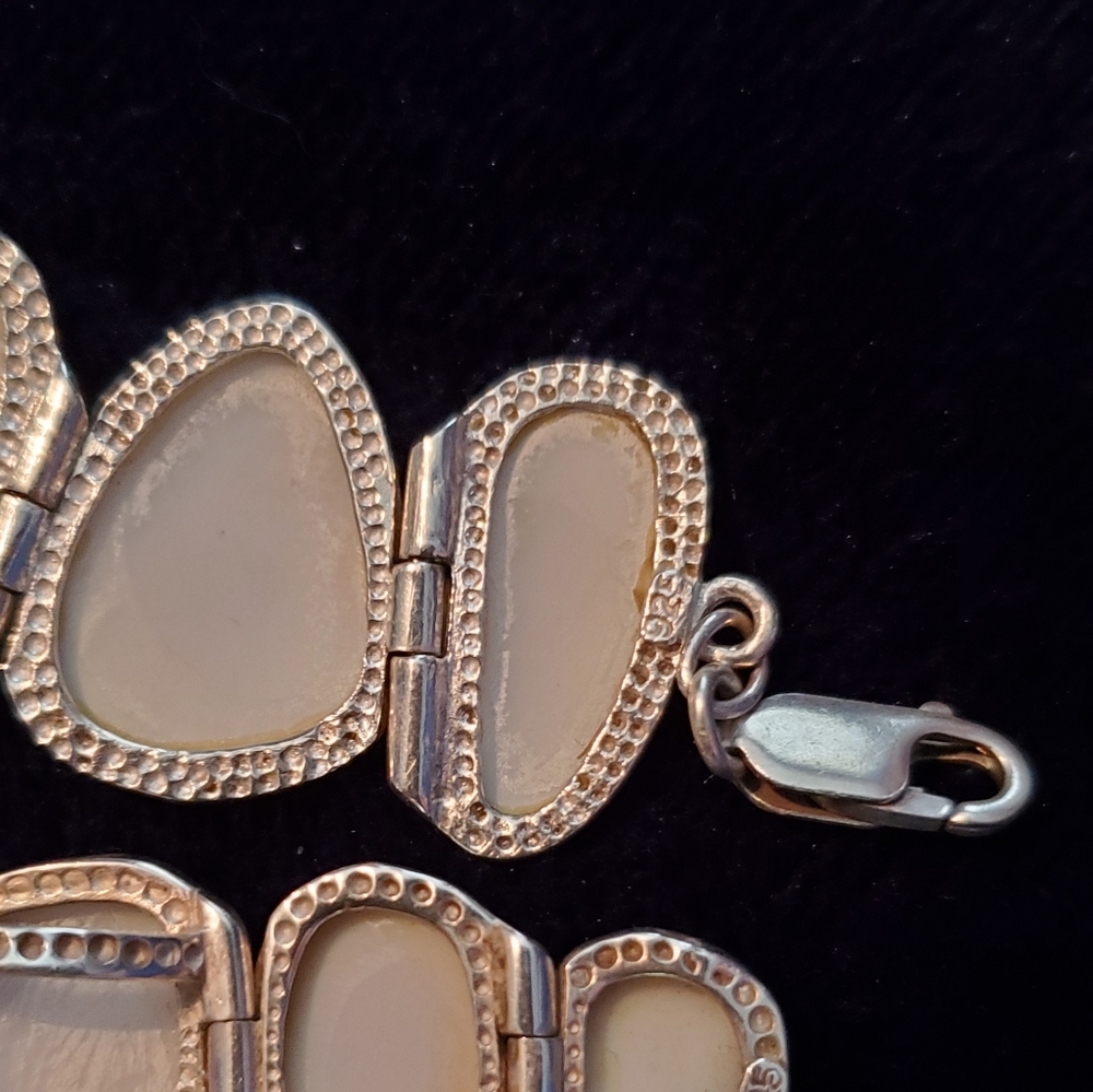 Tortoise Shell Cowrie Shell Silver Link Bracelet - image 7